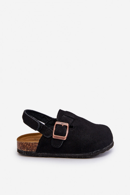 Ciabatte Bambini con plateau in colore nero Vulagia