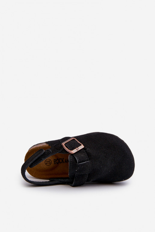 Ciabatte Bambini con plateau in colore nero Vulagia