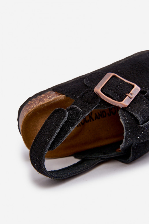 Ciabatte Bambini con plateau in colore nero Vulagia