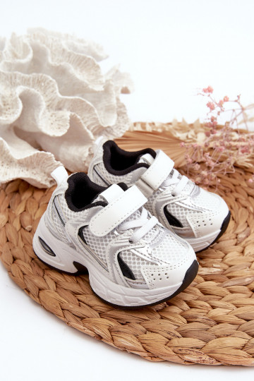 Scarpe sportive per bambini Scarpe modello sneakers con chiusure adesive Colore bianco-nero Ephona