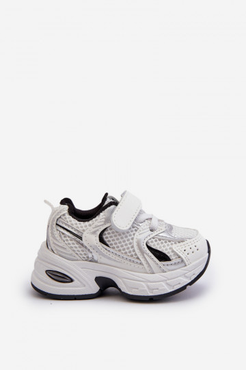 Scarpe sportive per bambini Scarpe modello sneakers con chiusure adesive Colore bianco-nero Ephona 2
