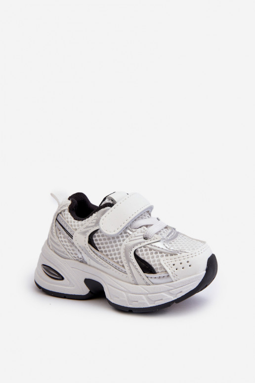 Scarpe sportive per bambini Scarpe modello sneakers con chiusure adesive Colore bianco-nero Ephona