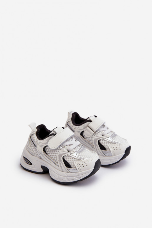 Scarpe sportive per bambini Scarpe modello sneakers con chiusure adesive Colore bianco-nero Ephona