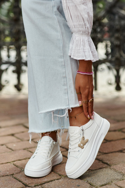 scarpe per il tempo libero scarpe sportive con plateau con ornamenti colore bianco Vinceza 13613