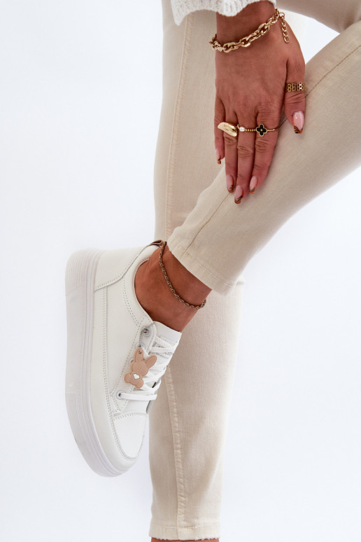 scarpe per il tempo libero scarpe sportive con plateau con ornamenti colore bianco Vinceza 13613