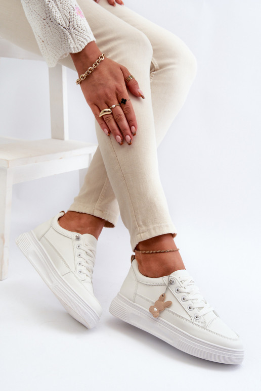 scarpe per il tempo libero scarpe sportive con plateau con ornamenti colore bianco Vinceza 13613