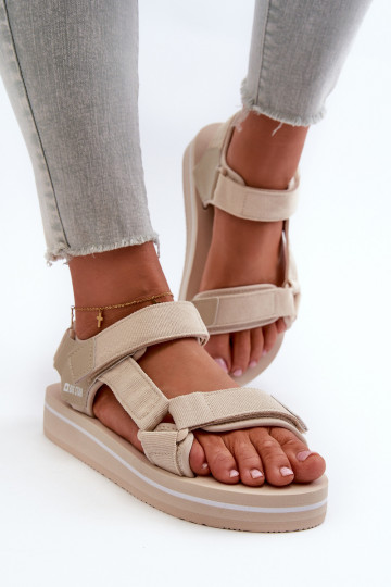 Sandali con plateau da donna Big Star NN274A535 beige
