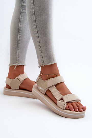 Sandali con plateau da donna Big Star NN274A535 beige 2