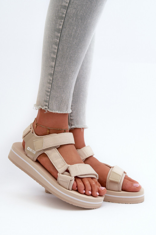 Sandali con plateau da donna Big Star NN274A535 beige