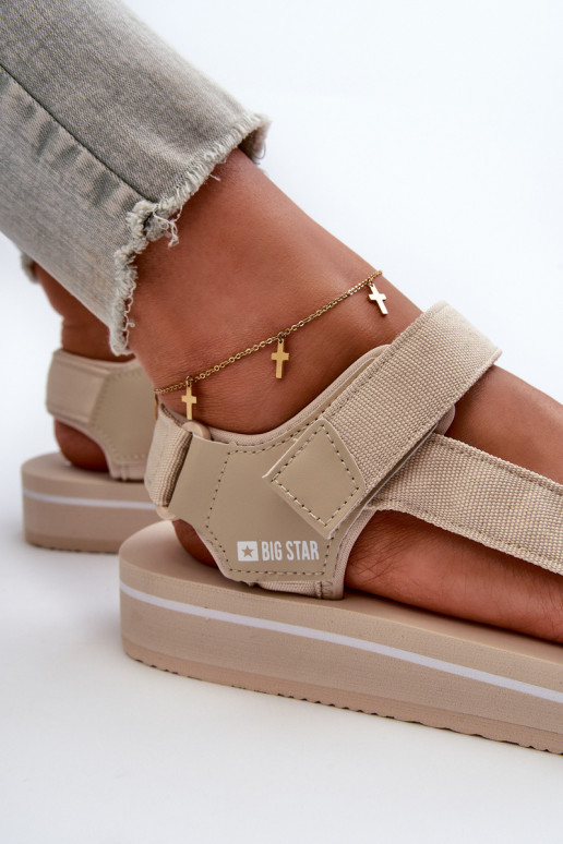 Sandali con plateau da donna Big Star NN274A535 beige