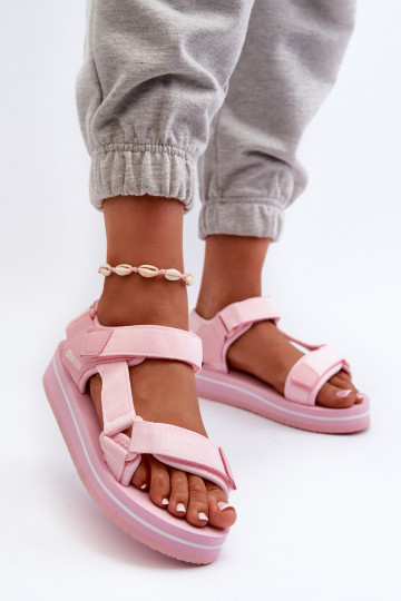 Sandali da donna con plateau Big Star NN274A533 colore rosa