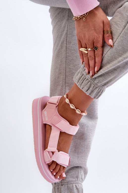 Sandali da donna con plateau Big Star NN274A533 colore rosa