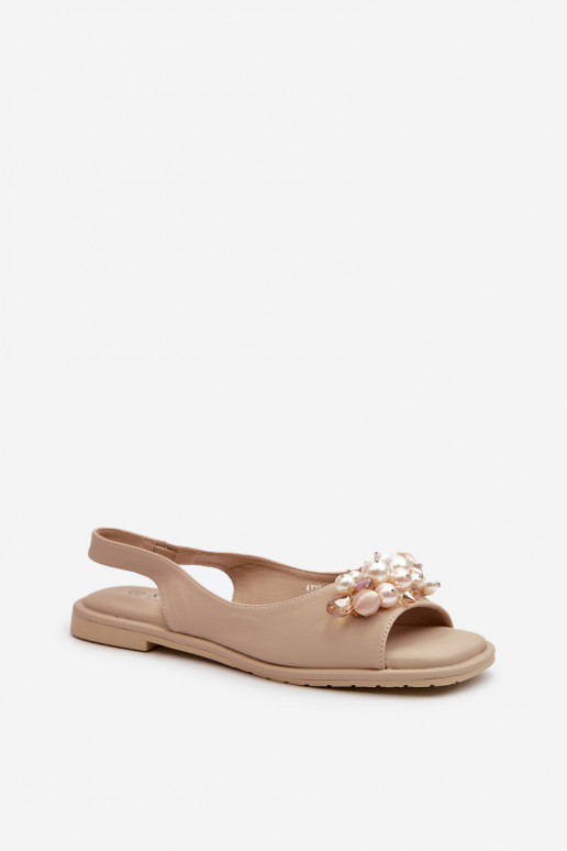 Sandali da donna con bellissimi dettagli S.Barski KV27-004 beige