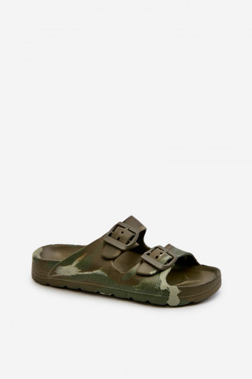 Pantofole leggere per ragazzi Pantofole leggere con fibbie in colore kaki Adirnaca