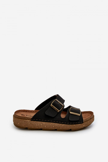 Ciabatte Easy Comode da Uomo con fibbie Inblu MT000016 colore nero 2