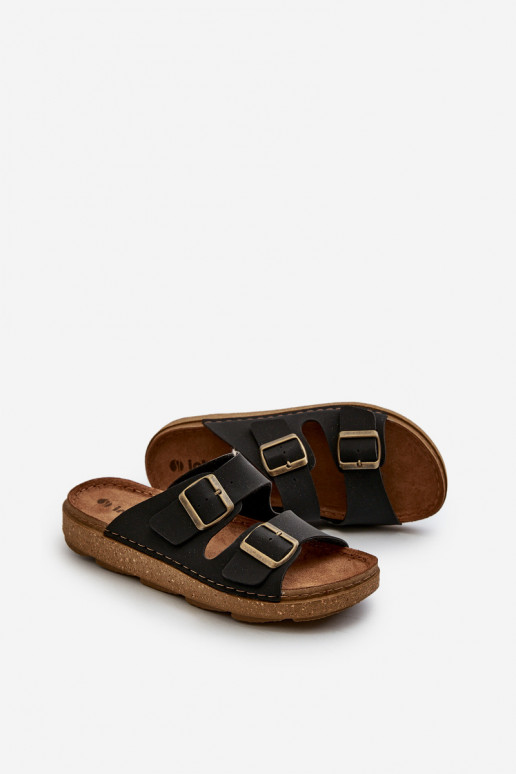 Ciabatte Easy Comode da Uomo con fibbie Inblu MT000016 colore nero