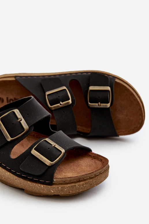 Ciabatte Easy Comode da Uomo con fibbie Inblu MT000016 colore nero