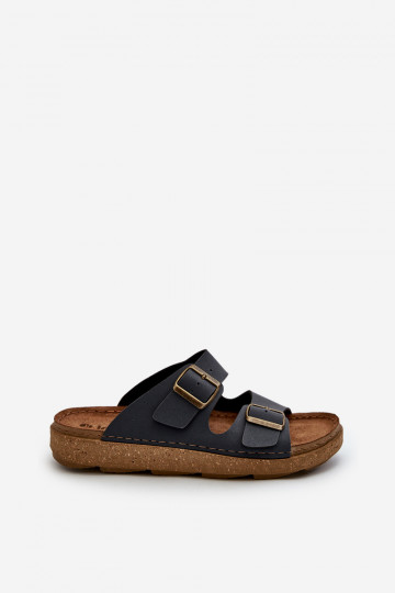 Ciabatte Uomo Easy Comode con fibbie Inblu MT000016 blu scuro 2