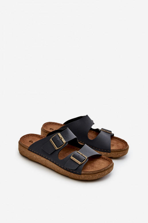 Ciabatte Uomo Easy Comode con fibbie Inblu MT000016 blu scuro