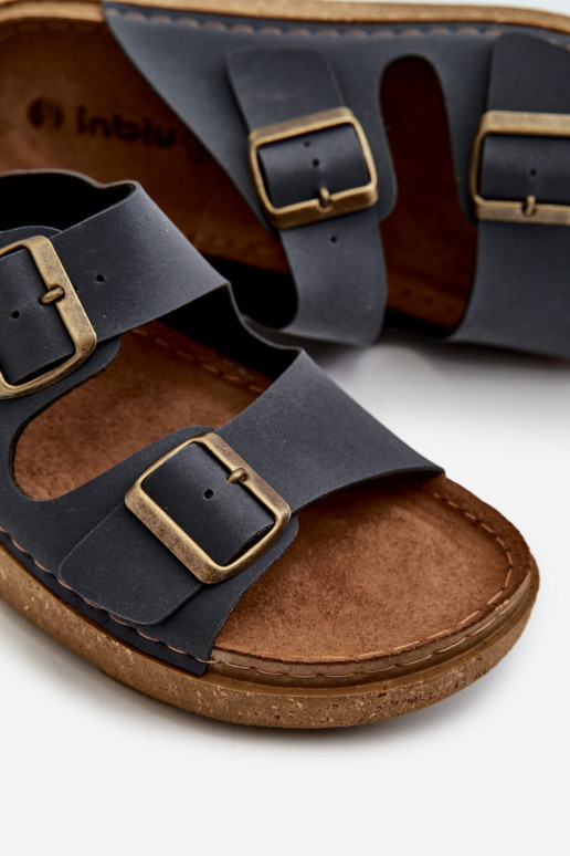 Ciabatte Uomo Easy Comode con fibbie Inblu MT000016 blu scuro
