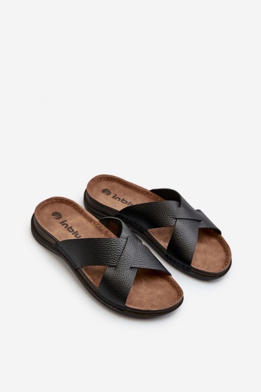 Comode ciabatte leggere realizzate in ecopelle Inblu GV00001I nero
