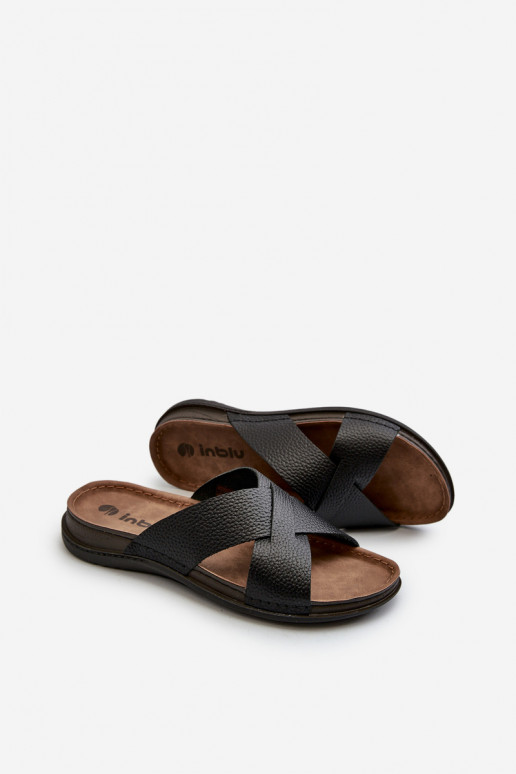 Comode ciabatte leggere realizzate in ecopelle Inblu GV00001I nero