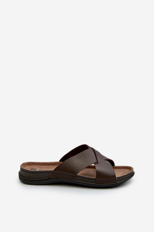 Comode ciabatte leggere realizzate in ecopelle Inblu GV00001I marrone