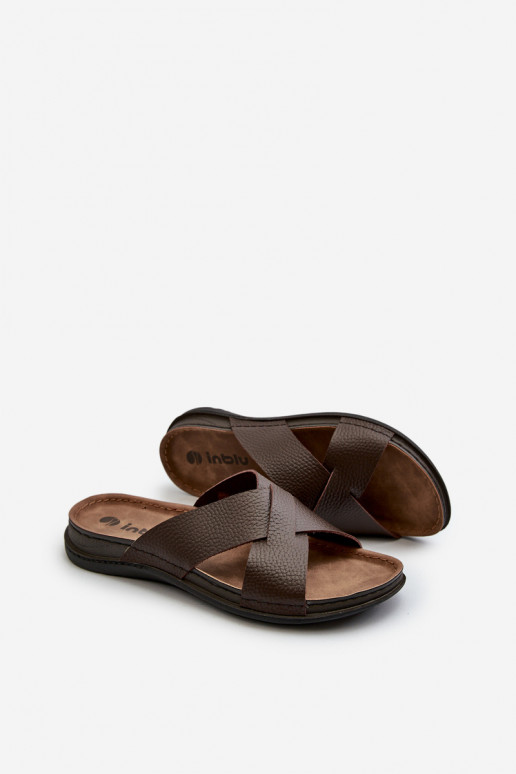 Comode ciabatte leggere realizzate in ecopelle Inblu GV00001I marrone