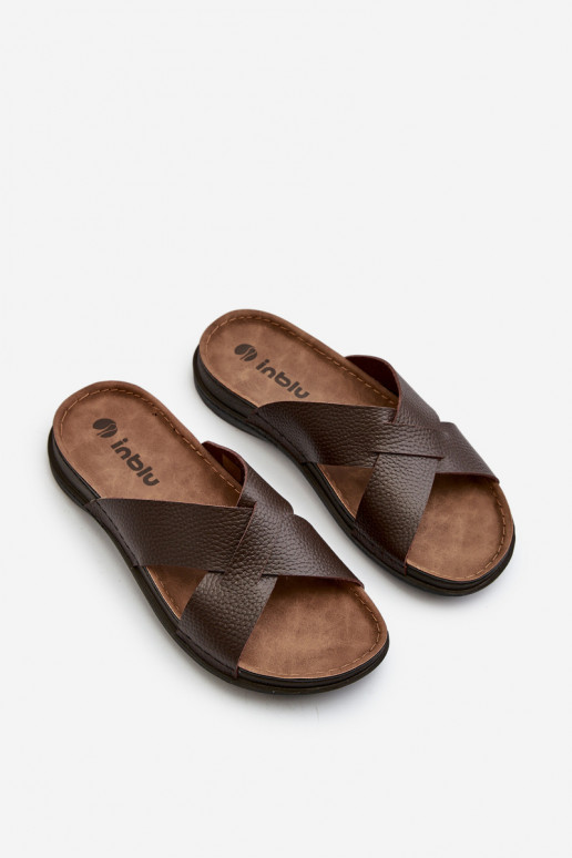 Comode ciabatte leggere realizzate in ecopelle Inblu GV00001I marrone