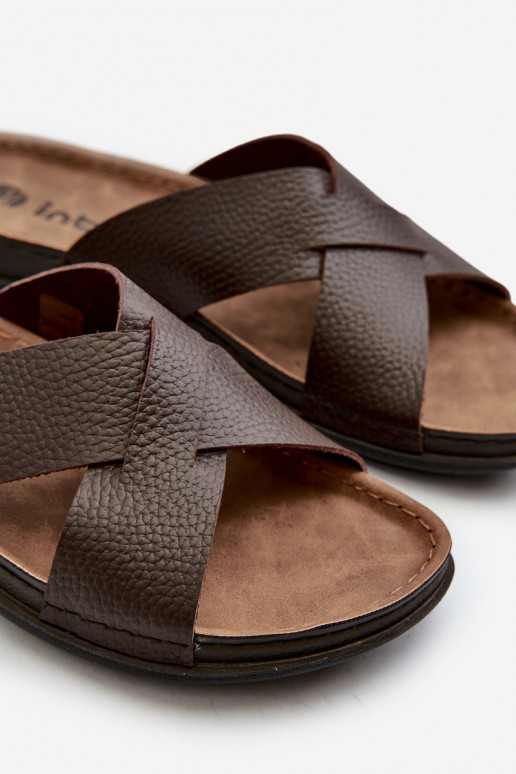 Comode ciabatte leggere realizzate in ecopelle Inblu GV00001I marrone