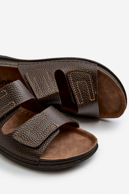 Comode Ciabatte Uomo A Righe Con Velcro Inblu GV00002I Testa di Moro Comode Ciabatte Uomo A Righe Con Velcro Inblu GV00002I Testa di Moro