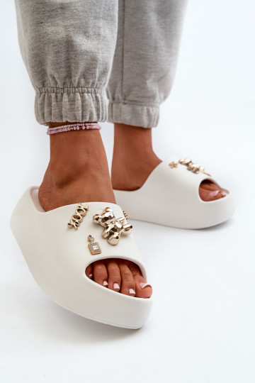 Ciabatte da donna Lengva Ciabatte leggere con bellissimi dettagli in colore bianco Orchia 2