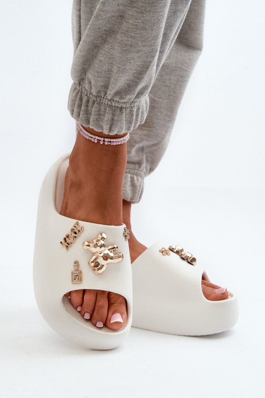 Ciabatte da donna Lengva Ciabatte leggere con bellissimi dettagli in colore bianco Orchia Ciabatte da donna Lengva Ciabatte leggere con bellissimi dettagli in colore bianco Orchia