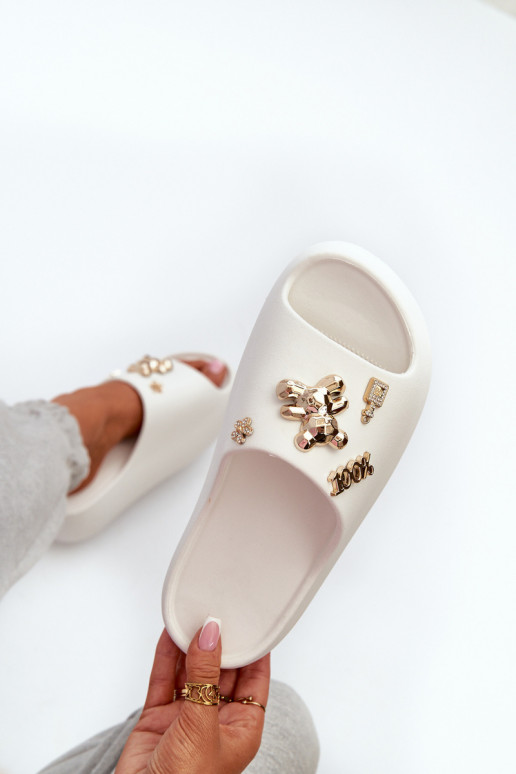 Ciabatte da donna Lengva Ciabatte leggere con bellissimi dettagli in colore bianco Orchia Ciabatte da donna Lengva Ciabatte leggere con bellissimi dettagli in colore bianco Orchia