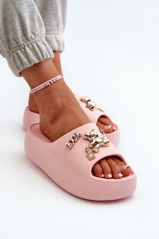 Ciabatte da donna Lengwa Ciabatte leggere con bellissimi dettagli in colore rosa Orchia