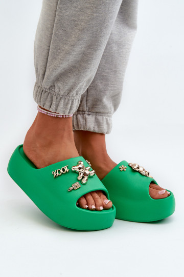 Ciabatte da donna Lengwa Ciabatte leggere con bellissimi dettagli in colore verde Orchia