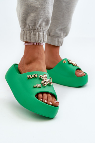 Ciabatte da donna Lengwa Ciabatte leggere con bellissimi dettagli in colore verde Orchia 2