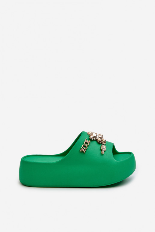 Ciabatte da donna Lengwa Ciabatte leggere con bellissimi dettagli in colore verde Orchia