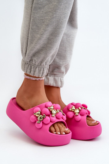 Pantofole da donna Pantofole leggere con bellissimi dettagli con una suola massiccia in Bremavia rosa 2