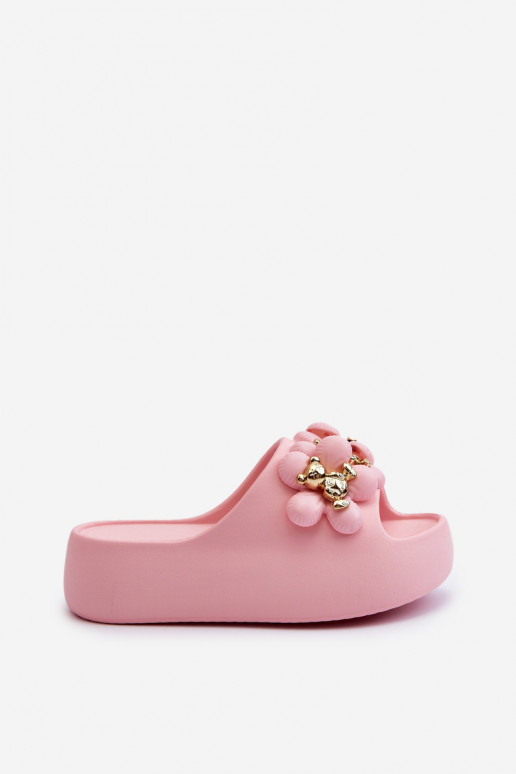 Pantofole da donna Pantofole leggere con bellissimi dettagli con una suola massiccia in Bremavia rosa