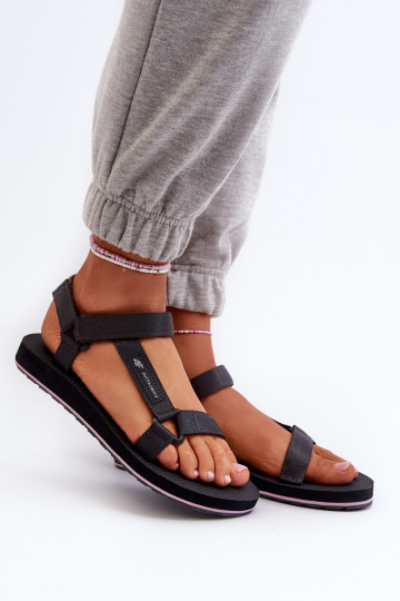 Sandali stile sportivo da donna 4FRSS24FSANF054-23S colore grigio 2