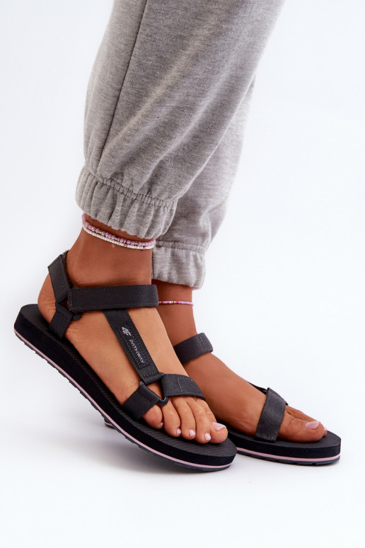 Sandali stile sportivo da donna 4FRSS24FSANF054-23S colore grigio