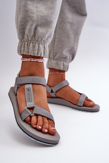 Sandali stile sportivo da donna 4FRSS24FSANF054-20S colore grigio 2