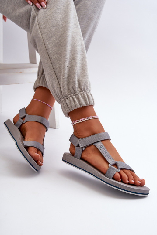 Sandali stile sportivo da donna 4FRSS24FSANF054-20S colore grigio