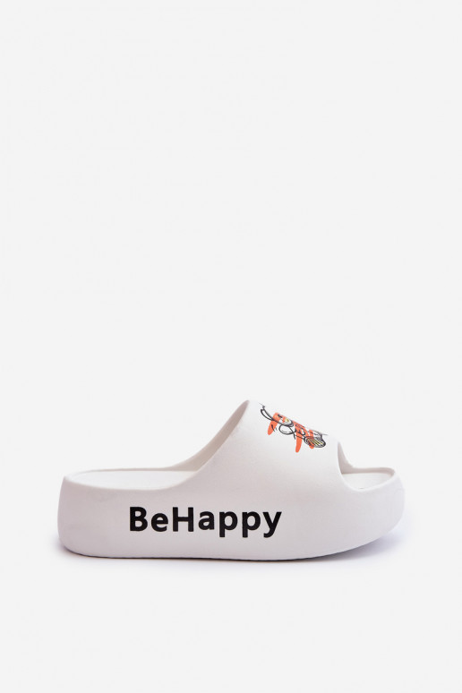 Pantofole leggere da donna con suola massiccia Con un orsacchiotto Pantofole leggere in colore bianco Serefina