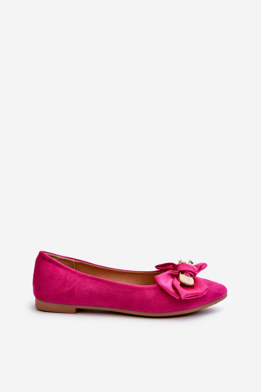 Ballerine da donna in Eco suede con nastri I Broszka colore rosa Satris