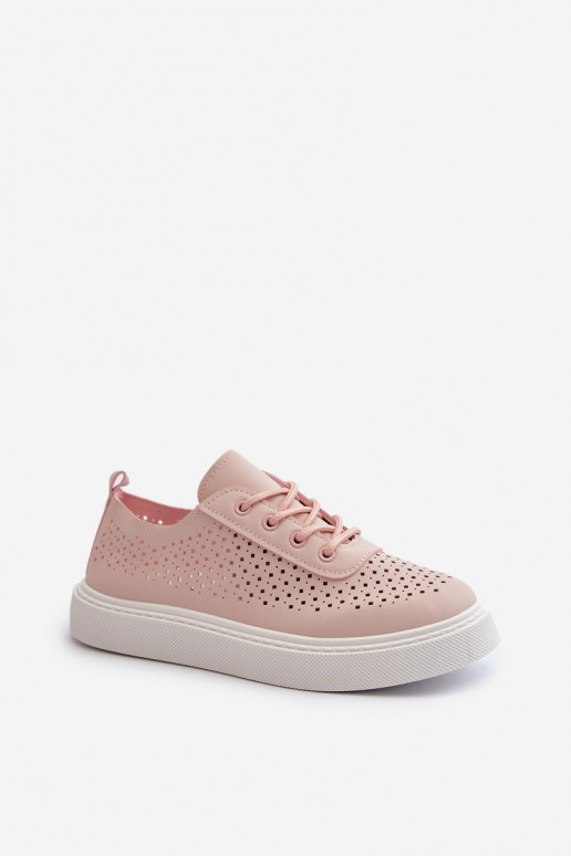 con elementi traforati scarpe per il tempo libero Scarpe modello sneakers con plateau colore rosa Tanvi