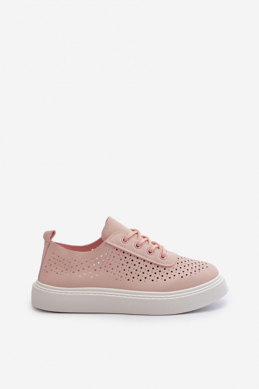 con elementi traforati scarpe per il tempo libero Scarpe modello sneakers con plateau colore rosa Tanvi