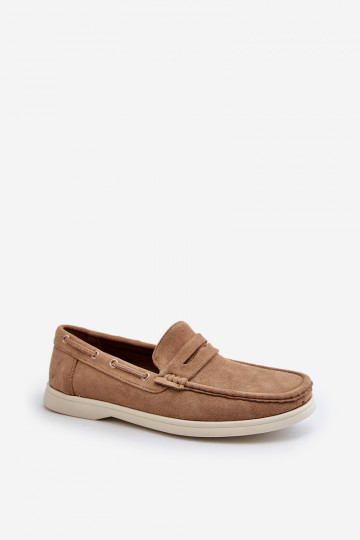 Mocassini da uomo Z in eco-camoscio Rivanell beige