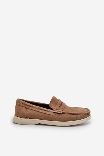 Mocassini da uomo Z in eco-camoscio Rivanell beige 2